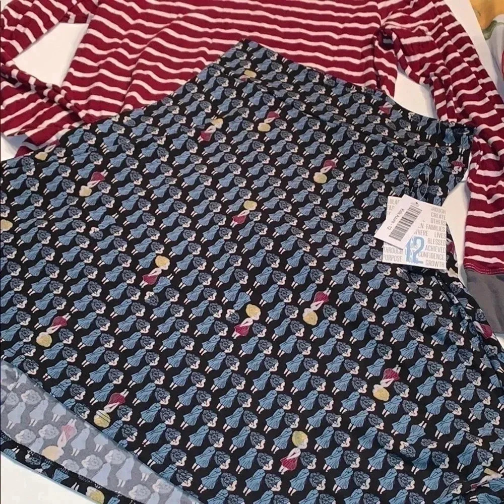 New Lularoe kids azure skirt a line 12 14 16